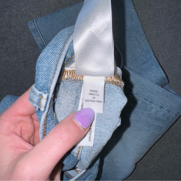 Madewell The Perfect Vintage Jean Raw Hem Straight Leg Jeans Light Wash - Picture 8 of 11